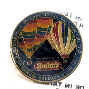 VTG Balloon Glow 1990 Albuquerque Int'l Balloon Fiesta NM Enamel Pin Smith's